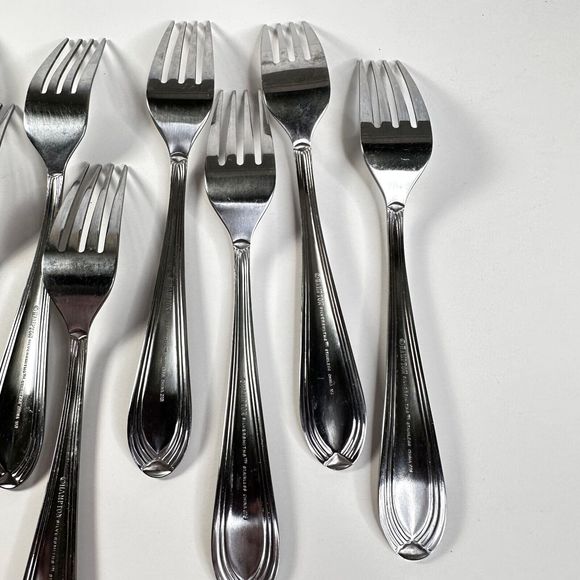 Hampton Silversmiths Malibu Salad Forks Lot 1 Set of 8 - Picture 7 of 9